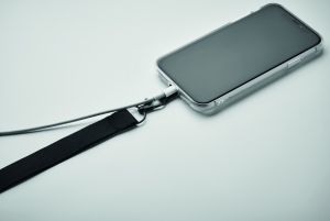 Текстилна лента Ameste за телефон, черна