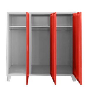 Метален шкаф Carmen CR-1605-3 JZ - сив / червен