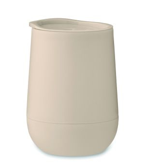 Чаша Go, двустенна, с капак, PP, 300ml, БЕЖОВ