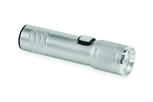 Фенерче Flashra, рециклиран алуминий, 800 mAh, СРЕБРИСТ