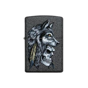 Zippo Запалка 29863 - Wolf Skull Feather Design