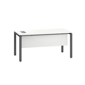 Бюро RFG Monaco, 1600 x 800 x 750 mm, ПДЧ 25 mm, с отвор за кабели, бял плот, черни метални крака