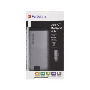 USB Хъб Verbatim, 6 порта, USB-C, USB 3.1, HDMI, RJ45, SDHC