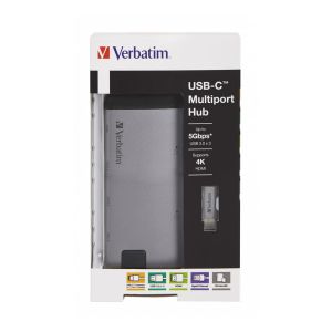 USB Хъб Verbatim, 5 порта, USB-C, USB 3.1, HDMI, RJ45