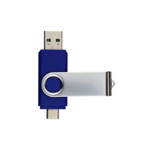 Office 1 USB флаш памет Swivel, USB 3.0, 16 GB, Type-C OTG, синя