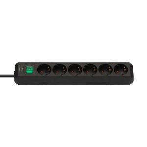 Разклонител Brennenstuhl Eco-Line, 6 гнезда, 1.5 m кабел, черен