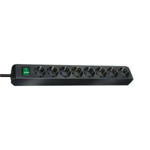 Разклонител Brennenstuhl Eco-Line, 8 гнезда, 3 m кабел, черен