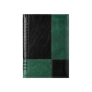 Календар-бележник Мадера, лукс, с дати, A5, кожена подвързия, черно-зелен