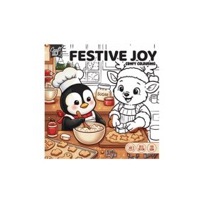 Craft ID Книжка за оцветяване Comfy Coloring - Festive Joy, коледна
