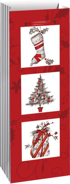 Подаръчна торбичка XMAS Bottle, 13x36x8.5cm, 71214