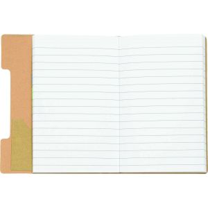 Еко бележник с лепящи листчета и химикалка, НАТУРАЛЕН