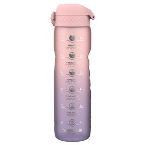 Бутилка за вода Ion8 Motivator, рециклирана пластмаса,1000ml, Peri/Rose