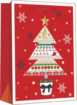 Подаръчна торбичка XMAS Deluxe Jumbo, 30x12x42 cm