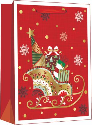 Подаръчна торбичка XMAS Deluxe Jumbo, 30x12x42 cm