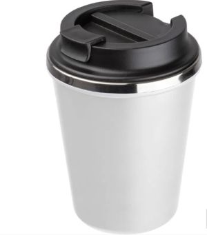 Чаша с капак, двустенна, 350ml, БЯЛ