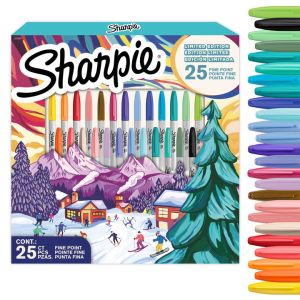 Комплект перманентни маркери Sharpie Winter Holiday, 25 цвята