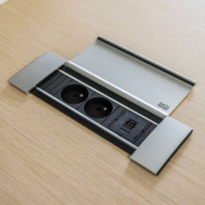 Бюро с регулируема височина MDD Gravity, 2400 х 1600 х 750-1160 mm, фурнир, метални крака