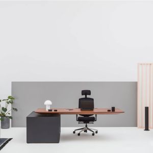 Бюро с регулируема височина MDD Gravity, 2400 х 1600 х 750-1160 mm, фурнир, метални крака