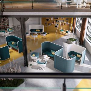 Диван Interstuhl Hub HU312, триместен, с бял корпус