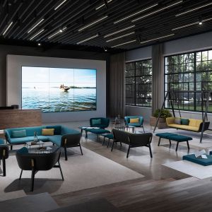 Диван Interstuhl Hub HU312, триместен, с бял корпус