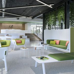 Диван Interstuhl Hub HU312, триместен, с бял корпус