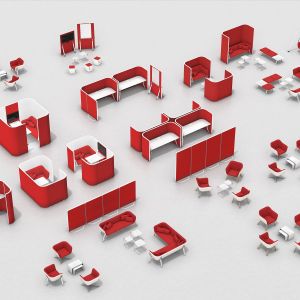 Диван Interstuhl Hub HU312, триместен, с бял корпус