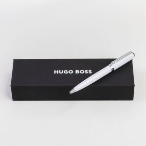 Hugo Boss Химикалка Gear Icon, в кутия, бяла