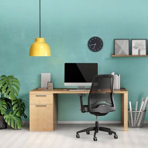 Ергономичен стол Interstuhl Every EV216, текстил, Synchronous механизъм, полиамидна основа, тъмносин