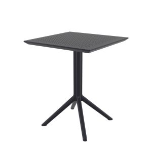 Градинска маса RFG Folding, сгъваема, квадратна, пластмасова, черна