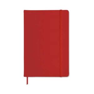 Office 1 Тефтер Sofia, А5, с ластик, широки редове, 80 листа, червен