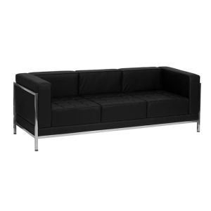 Диван RFG Neo, триместен, екокожа, метална основа, 2010 х 720 х 700 mm, черен