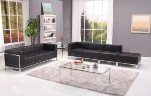 Диван RFG Neo, триместен, екокожа, метална основа, 2010 х 720 х 700 mm, черен