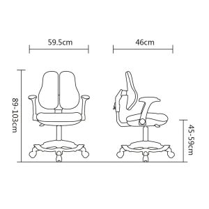 Детски стол RFG Ergo Cute White, текстил, до 100 kg, син