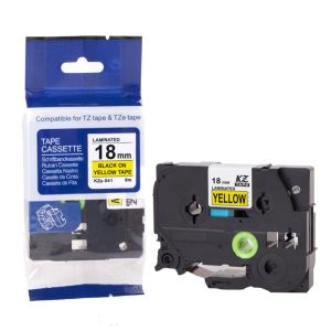 Лента Brother TZЕ641, 18 mm, черен печат върху жълта лента