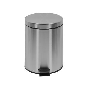 Кош за отпадъци Office 1, с педал, метален, 20.5 х 20.5 х 27.5 cm, 5 L, инокс