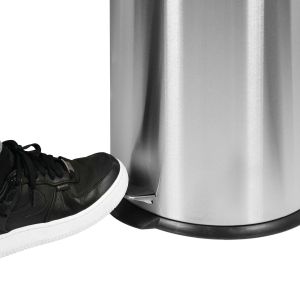Кош за отпадъци Office 1, с педал, метален, 20.5 х 20.5 х 27.5 cm, 5 L, инокс
