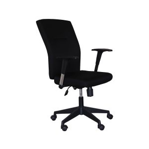 Офис стол HZR 02 101, екокожа, до 120 kg, черен, сглобена мостра