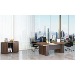 Заседателна маса RFG Chicago, 2400 х 1200 х 750 mm, правоъгълен плот, ПДЧ 25 mm, дъб Рейн и тъмносиво