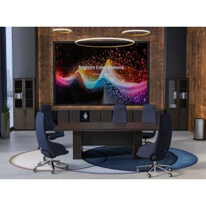 Заседателна маса RFG Chicago, 2400 х 1200 х 750 mm, правоъгълен плот, ПДЧ 25 mm, дъб Рейн и тъмносиво