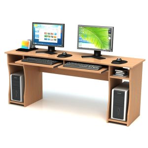 Компютърна маса, двойна, 180 x 50 x 74 cm, ПДЧ плот