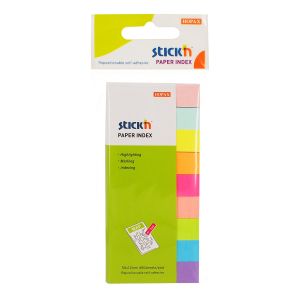 Stick'n Самозалепващи се индекси, хартиени, 12 x 50 mm, 9 цвята, 450 броя