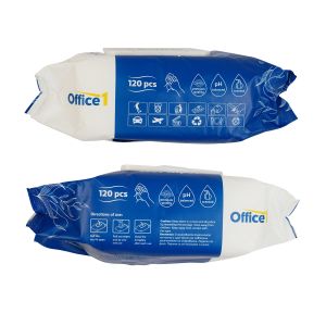 Мокри кърпи Office 1 Jumbo, с капак, 120 броя