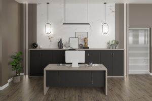 Бюро RFG Milano, 1600 х 790 х 750 mm, ПДЧ 40 mm, светъл дъб и сиво