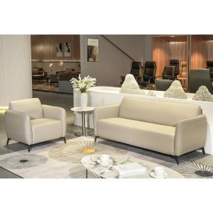 Диван RFG Lisa, двуместен, екокожа, 1380 х 750 х 780 mm, светлосив