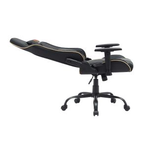 Геймърски стол RFG On Legend, екокожа, Butterfly механизъм, метална основа, до 150 kg, черно-златист