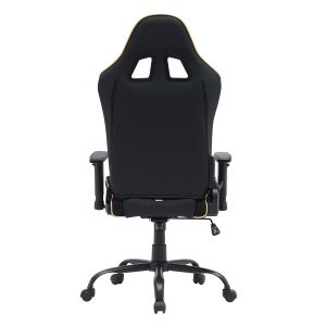 Геймърски стол RFG On Legend, екокожа, Butterfly механизъм, метална основа, до 150 kg, черно-златист