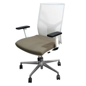 Ергономичен стол MJ Delta White, Synchronous механизъм, полиамидна основа, бежов, сглобена мостра