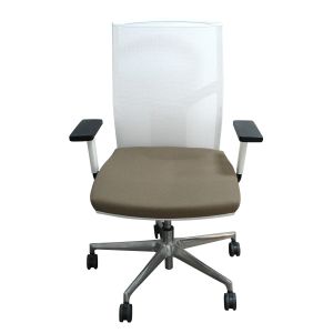 Ергономичен стол MJ Delta White, Synchronous механизъм, полиамидна основа, бежов, сглобена мостра