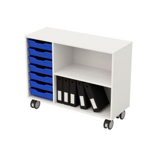 Етажерка, с 2 рафта, за 7 PVC тавички, 1040 х 400 х 960 mm, с колелца, ПДЧ 18 mm