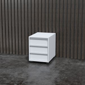 Контейнер за бюро Narbutas Nova A, 428 x 600 x 560 mm, ПДЧ, бял меламин, бяла вградена дръжка